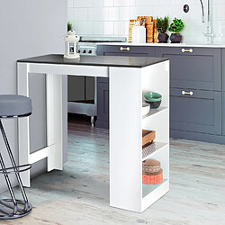 Table de bar IDMARKET BARTH - Bois Blanc/Gris