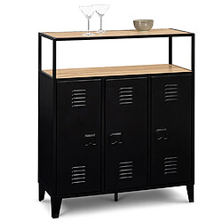 Idmarket Meuble Bar Ester - Noir et Bois