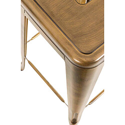 Decoshop26 Lot 4 tabourets bar - Métal Doré