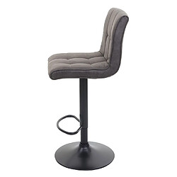 Decoshop26 Tabouret de bar suède - Gris foncé