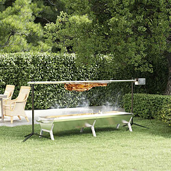 vidaXL Grille et plateau barbecue inox