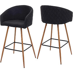 Decoshop26 Ensemble bar + 2 tabourets - Anthracite