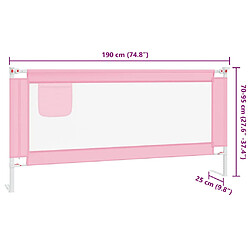 vidaXL Barrière de sécurité de lit - Rose pas cher