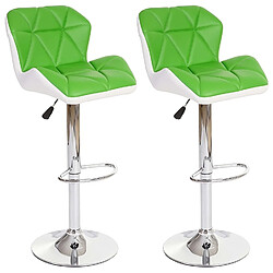 Decoshop26 lot de 2 tabourets de bar - Vert