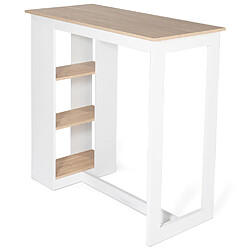 Avis Idmarket market Table de bar BARTH - Blanc et hêtre