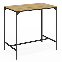 Acheter Idmarket Ensemble Table Haute Detroit et 4 Tabourets - Bois et Métal Noir