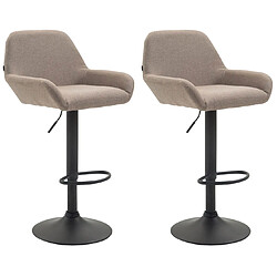 Decoshop26 lot de 2 tabourets de bar - Taupe