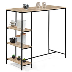 Idmarket Table de Bar Detroit - Bois et Métal Noir