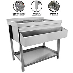 Monstershop Meuble bar cocktail inox - Argent