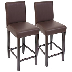 Decoshop26 lot de 2 tabourets de bar - Crème