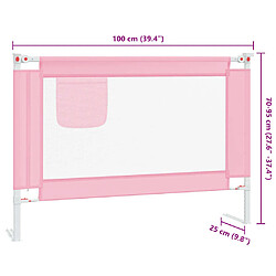 vidaXL Barrière de sécurité pour lit d'enfant 100x25 cm - Rose pas cher