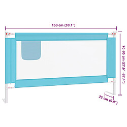 vidaXL Barrière de lit enfant - Bleu pas cher