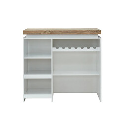 Vente-Unique Meuble de Bar Halo II - Blanc Laqué et Chêne