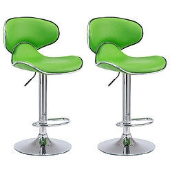 Decoshop26 lot de 2 tabourets de bar - Vert