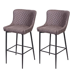 Decoshop26 Tabourets de bar - Gris foncé