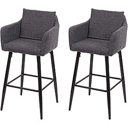 Decoshop26 Lot de 2 tabourets de bar - Gris