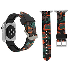 Wewoo Bracelet Apple Watch Series 3/2/1 38mm - Silicone Rouge Camouflage
