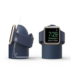 Acheter Wewoo Support Silicone Apple Watch - Base Ronde - Bleu Foncé