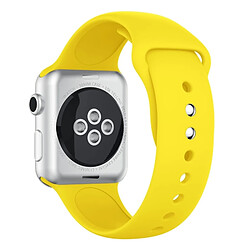 Wewoo Bracelet Bande de montre en silicone à double rivets pour Apple Watch séries 3 et 2 & 1 38 mm (jaune)