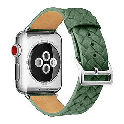 Avizar Bracelet Apple Watch 38 et 40 mm aspect Cuir tressé - Vert