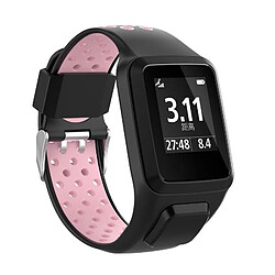 Acheter Wewoo Bracelet silicone bicolore - Noir/rose pour TomTom Spark Runner 2/3