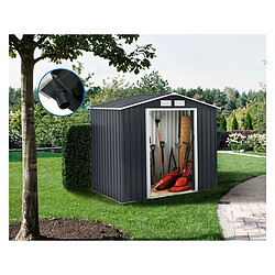 Habitat Et Jardin Abri de jardin en métal Vegas 5.29 m² avec gouttière - Gris