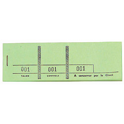 Exacompta Blocs Passe Partout 3 Volets - Vert Bloc de tickets - 10 pièces - Feuillets détachables - Format 4,8 x 15 cm - Numérotés 1 à 1000