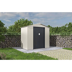 Habitat Et Jardin Abri de jardin métal Nebraska - 2.71 m² - Beige/gris anthracite