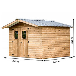 Avis Abri de jardin sans plancher 10.33 m2 brun doré - THE 3224.02 T - HABRITA