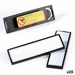 Durable Plaque d'Identification - Noir Transparent Plaque d'identification aimantée - Dimensions 1,7 x 6,7 cm - Paquet de 25 unités