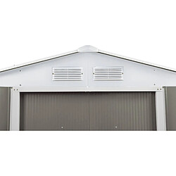 Avis Habitat Et Jardin Abri de jardin métal Dallas - 5,29 m2 (4,83 m2 au sol) - Taupe