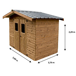 Abri de jardin 7.81 m2 brun doré - THA 2421.02 T - HABRITA