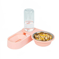 Bol ajustable pour animaux avec réservoir - Rose