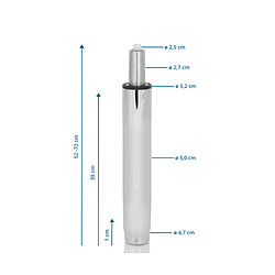 HJH Office Vérin à Gaz XXL - Chrome