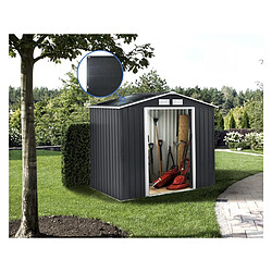 Habitat Et Jardin Abri de jardin métal - Vegas - 5.29 m² avec panneaux solaires - Gris