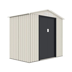 Habitat Et Jardin Abri de jardin métal Nebraska - 2.71 m² - Beige/gris anthracite