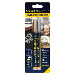 Securit Marqueur Craie Liquide Or et Argent