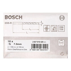Bosch Foret métal HSS-R 7 mm - Lot de 10
