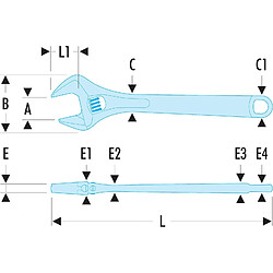Facom Clé à molette - chromé