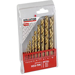 Kreator Coffret forets HSS titane - 10 pièces