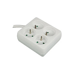 Perel Bloc multiprise 4 prises - Blanc