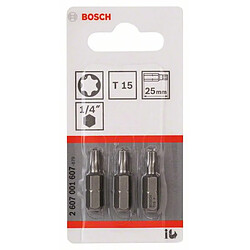 Bosch Embout de vissage Torx T15 - lot de 3