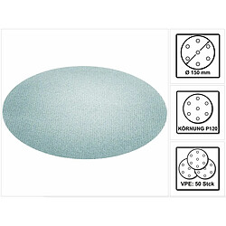 Festool Disque abrasif Granat Net P150 - 50 pièces Disque abrasif de ponçage - grain P150 - auto-agrippant Velcro - support toile - pour peinture