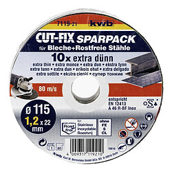 KWB 10 Disques tronçonner 125mm Métaux