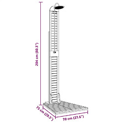 vidaXL Douche Jardin Teck pas cher