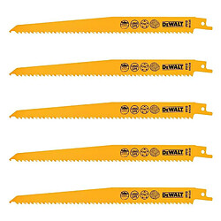 DeWalt 5 Lames scie sabre Bi-Métal 228 mm