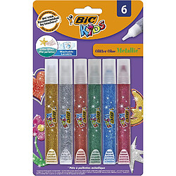 BIC Kids Colle à paillettes - Métallisée - Blister de 6