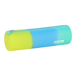 Safta Trousse Écolier Cylindrique Bleu Vert Jaune