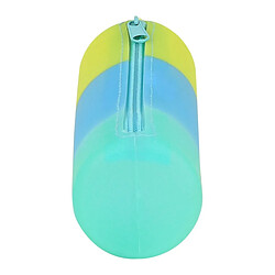 Safta Trousse Écolier Cylindrique Bleu Vert Jaune