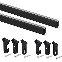 Emuca Barres de penderie Silk - Noir